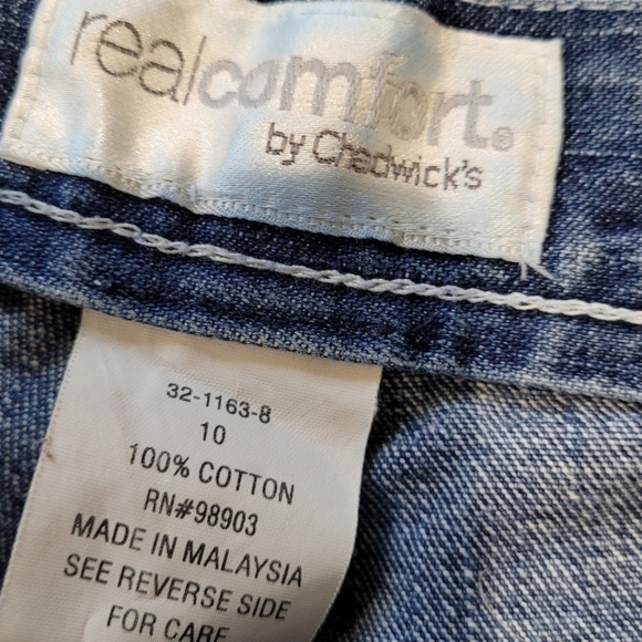 VINTAGE Y2K Real Comfort BY Chadwicks Utility, Carpenter Style denim skirt - Picture 3 of 8